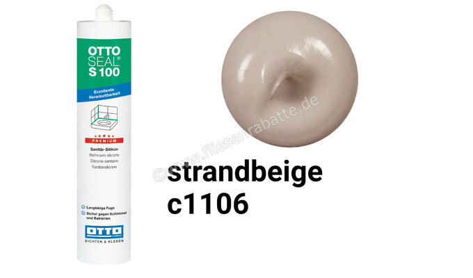 Otto Chemie OTTOSEAL S 100 Sanitär-Silikon 300 ml Kartusche Strandbeige S10003C1106 | 418324