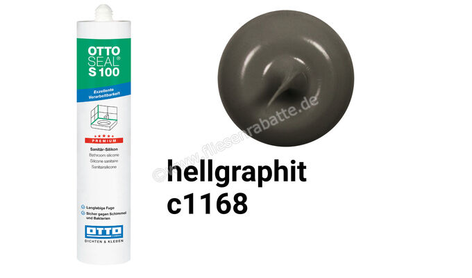 Otto Chemie OTTOSEAL S 100 Sanitär-Silikon 300 ml Kartusche Hellgraphit S10003C1168 | 418333