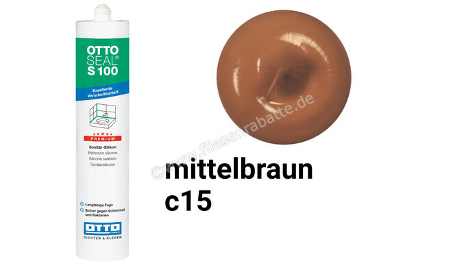 Otto Chemie OTTOSEAL S 100 Sanitär-Silikon 300 ml Kartusche Mittelbraun S10003C15 | 418354