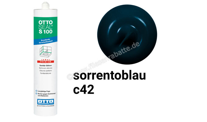 Otto Chemie OTTOSEAL S 100 Sanitär-Silikon 300 ml Kartusche Sorrentoblau S10003C42 | 418486