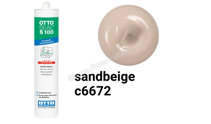 Otto Chemie OTTOSEAL S 100 Sanitär-Silikon 300 ml Kartusche Sandbeige S10003C6672 | 418525