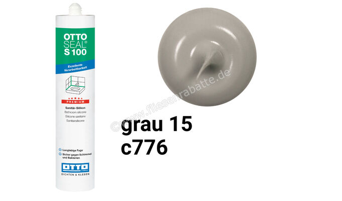 Otto Chemie OTTOSEAL S 100 Sanitär-Silikon 300 ml Kartusche Grau Nr 15 S10003C776 | 418567