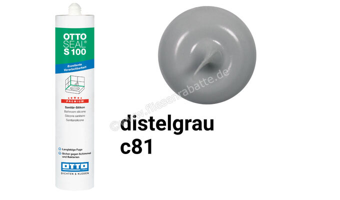 Otto Chemie OTTOSEAL S 100 Sanitär-Silikon 300 ml Kartusche Distelgrau S10003C81 | 418582