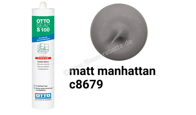 Otto Chemie OTTOSEAL S 100 Sanitär-Silikon 300 ml Kartusche Matt Manhattan S10003C8679 | 418594