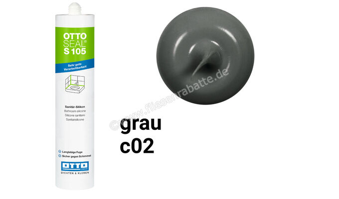 Otto Chemie OTTOSEAL S 105 Sanitär-Silikon 310 ml Kartusche Grau S10504C02 | 418645