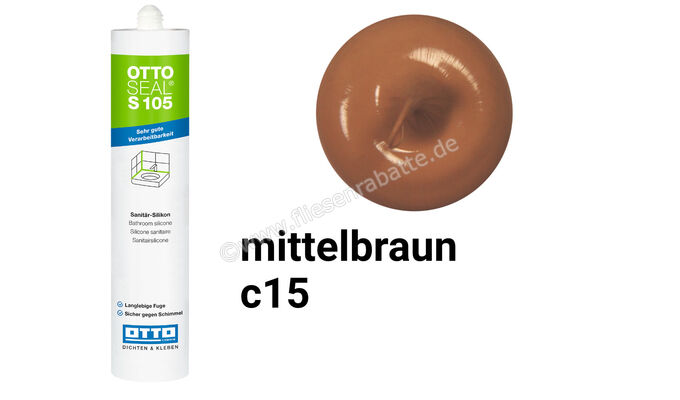 Otto Chemie OTTOSEAL S 105 Sanitär-Silikon 310 ml Kartusche Mittelbraun S10504C15 | 418675