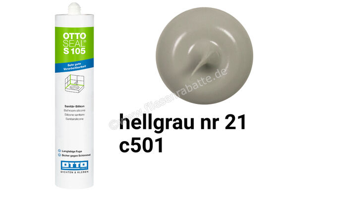 Otto Chemie OTTOSEAL S 105 Sanitär-Silikon 310 ml Kartusche Hellgrau Nr. 21 S10504C501 | 418693