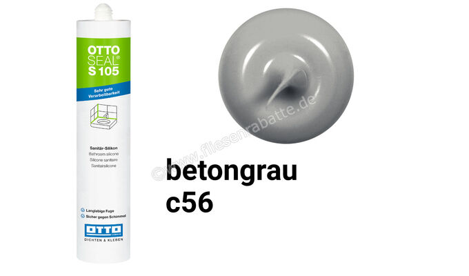 Otto Chemie OTTOSEAL S 105 Sanitär-Silikon 310 ml Kartusche Betongrau S10504C56 | 418699