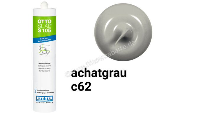 Otto Chemie OTTOSEAL S 105 Sanitär-Silikon 310 ml Kartusche Achatgrau S10504C62 | 418702