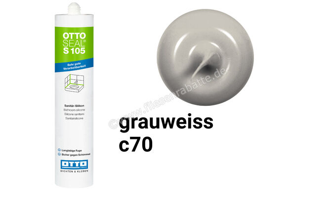 Otto Chemie OTTOSEAL S 105 Sanitär-Silikon 310 ml Kartusche Grauweiss S10504C70 | 418714