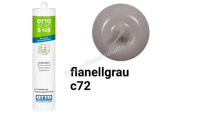 Otto Chemie OTTOSEAL S 105 Sanitär-Silikon 310 ml Kartusche Flanellgrau S10504C72 | 418720