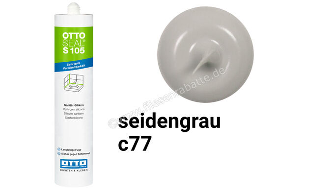 Otto Chemie OTTOSEAL S 105 Sanitär-Silikon 310 ml Kartusche Seidengrau S10504C77 | 418726