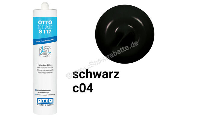 Otto Chemie OTTOSEAL S 117 Naturstein-Silikon 310 ml Kartusche Schwarz S11704C04 | 418765