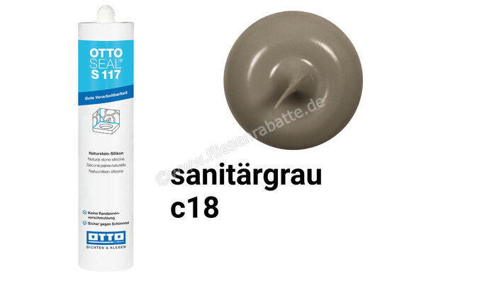 Otto Chemie OTTOSEAL S 117 Naturstein-Silikon 310 ml Kartusche Sanitärgrau S11704C18 | 418783