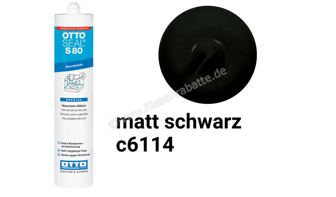 Otto Chemie OTTOSEAL S 80 Das geruchsarme Naturstein-Silikon 310 ml Kartusche Matt Schwarz S8004C6114 | 419065