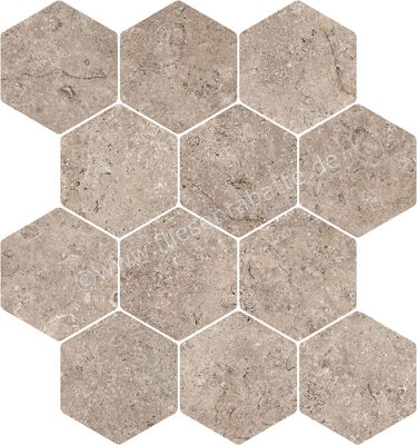 Novabell Landstone Taupe 30x34 cm Dekor Esagona Circle Matt Strukturiert Naturale LST557N | 422083