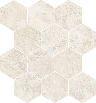  NovaBell Landstone Raw White 30x34 cm Dekor Esagona Circle Matt Strukturiert Naturale LST887N | 422104