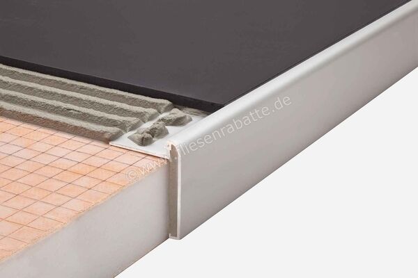  Schlüter Systems RONDEC-STEP Kantenprofil Aluminium natur matt eloxiert Höhe: 8 mm Länge: 2,5 m RS80AE39 | 422500
