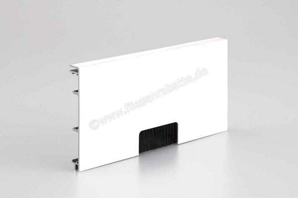  Schlüter Systems DESIGNBASE-CQ-MBW Sockelprofil Kabelauslass Aluminium brillantweiß matt Höhe: 80 mm Länge: 0,15 m DBCOQ80MBW/15 | 422518