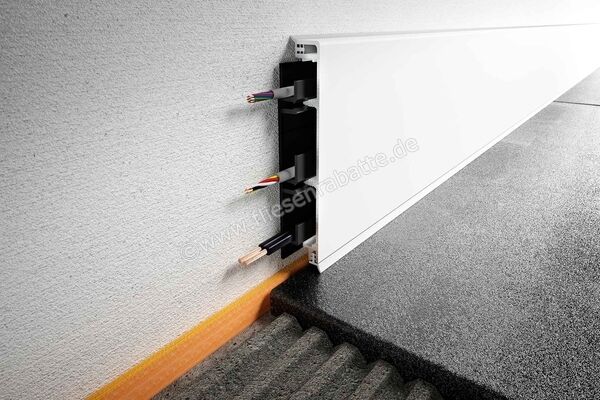  Schlüter Systems DESIGNBASE-CQ-AC Sockelprofilset Aluminium brillantweiß matt Höhe: 60 mm Länge: 2,5 m DBCQ60MBW | 422563