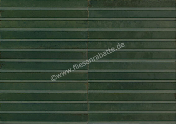 Marazzi Lume Green 6x24 cm Dekor 3D Rake Glänzend Strukturiert Lux MP9L | 424912