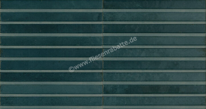 Marazzi Lume Blue 6x24 cm Dekor 3D Rake Glänzend Strukturiert Lux MP9H | 424957