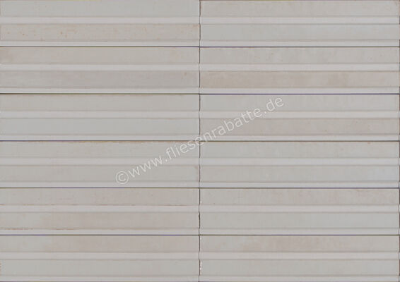 Marazzi Lume Off White 6x24 cm Dekor 3D Rake Glänzend Strukturiert Lux MP9D | 424960