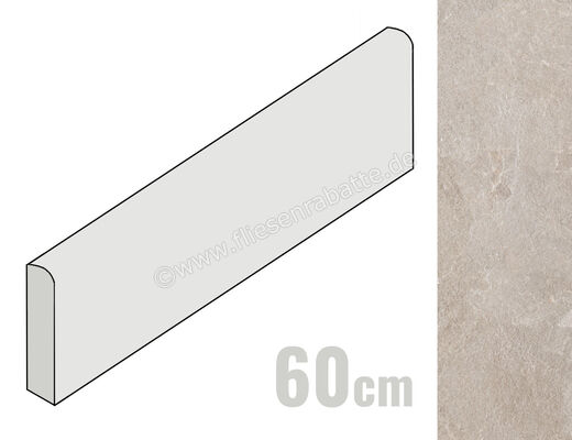 Marazzi Mystone Pietra Ligure Beige 7x60 cm Sockel Matt Eben Naturale MPKX | 425089