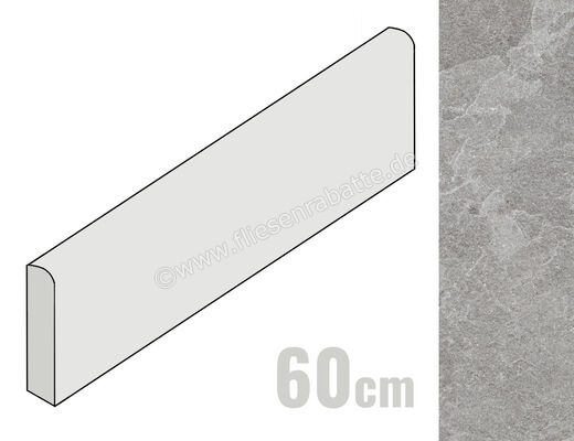 Marazzi Mystone Pietra Ligure Cenere 7x60 cm Sockel Matt Eben Naturale MPL0 | 425098