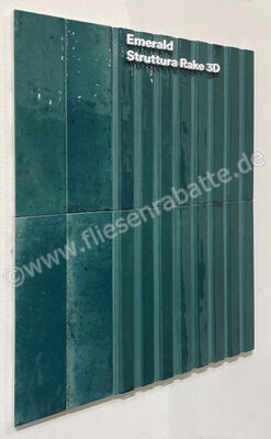 Marazzi Lume Emerald 6x24 cm Dekor 3D Rake Glänzend Strukturiert Lux MP9G | 425134