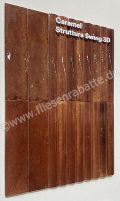 Marazzi Lume Caramel 6x24 cm Dekor 3D Swing Glänzend Strukturiert Lux MP95 | 425137