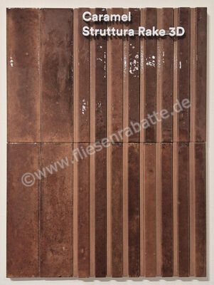 Marazzi Lume Caramel 6x24 cm Dekor 3D Rake Glänzend Strukturiert Lux MP9K | 425143