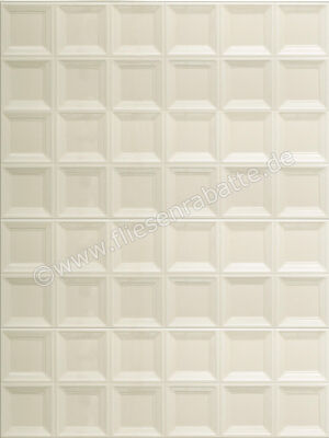 Marazzi Bliss Cream 30x90 cm Wandfliese 3D Square Glänzend Strukturiert Lux MP5X | 425188