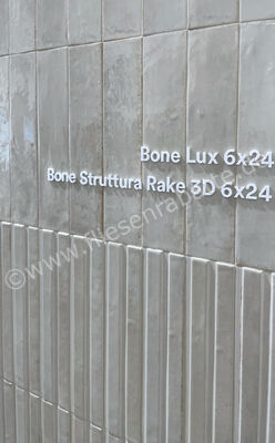 Marazzi Lume Bone 6x24 cm Dekor 3D Rake Glänzend Strukturiert Lux MP9M | 425218