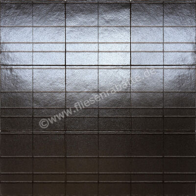 Marazzi Terramater Carbone 18.6x37.5 cm Wandfliese Struttura 3D Ritmo Glänzend Strukturiert Lux MPS3 | 425407