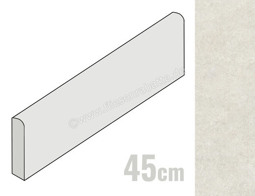 Marazzi Room Bianco 8x45 cm Sockel Matt Eben Naturale MP9V | 425920