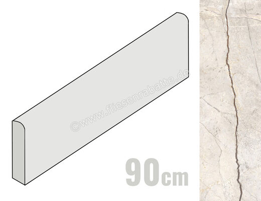 Marazzi Mystone Silver Root Beige 7x90 cm Sockel Matt Eben Naturale MPND | 426088