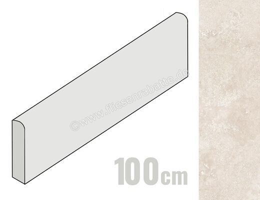 Marazzi Fabula Bianco 7x100 cm Sockel Matt Eben Naturale MPKS | 426322