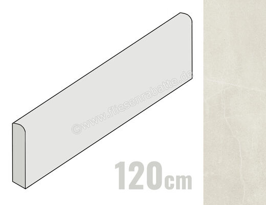  Imola Ceramica Azuma Rock White W 6x120 cm Sockel Matt Eben Naturale A.RCK BT120W (194368) | 427471