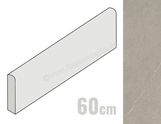 Imola Ceramica Azuma Rock Grey G 6x60 cm Sockel Matt Eben Naturale A.RCK BT60G (194378) | 427483