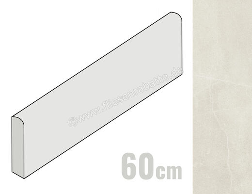  Imola Ceramica Azuma Rock White W 6x60 cm Sockel Matt Eben Naturale A.RCK BT60W (194380) | 427489