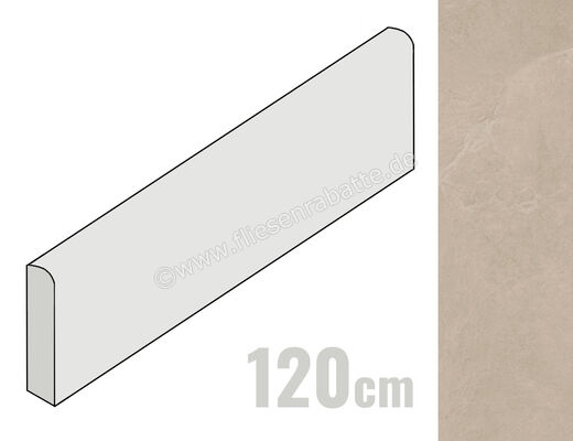  Imola Ceramica Azuma Rock Sand S 6x120 cm Sockel Matt Eben Naturale A.RCK BT120S (194367) | 427510