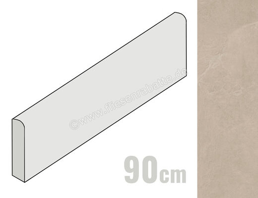  Imola Ceramica Azuma Rock Sand S 6x90 cm Sockel Matt Eben Naturale A.RCK BT90S (194373) | 427516