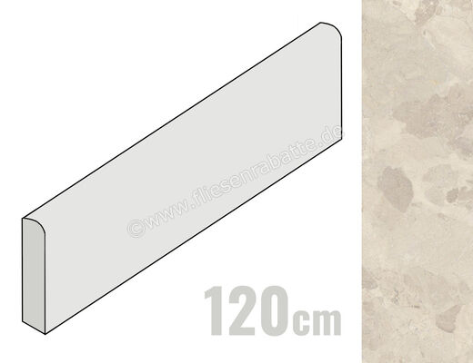 Imola Ceramica Crew Bitter Beige B 6x120 cm Sockel Matt Eben Naturale CR BIT BT120B | 428305