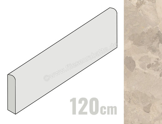 Imola Ceramica Crew Bitter Dove Grey TO 6x120 cm Sockel Matt Eben Naturale CR BIT BT120TO | 428308