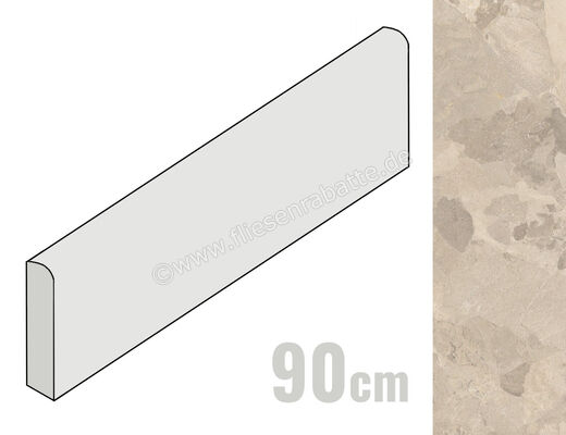 Imola Ceramica Crew Bitter Dove Grey TO 6x90 cm Sockel Matt Eben Naturale CR BIT BT90TO | 428326