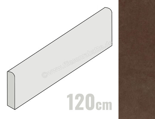 Imola Ceramica Oxyd Brown T 6x120 cm Sockel Matt Eben Naturale OXYD BT120T | 429469