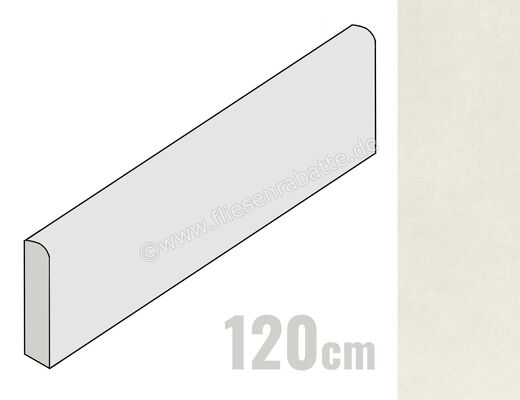  Imola Ceramica Oxyd White W 6x120 cm Sockel Matt Eben Naturale OXYD BT120W (194458) | 429472