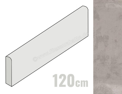 Imola Ceramica Tube Grey G 6x120 cm Sockel Matt Eben Naturale TUBE BT120G | 431872