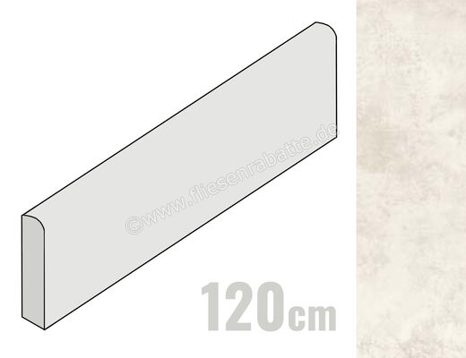 Imola Ceramica Tube White W 6x120 cm Sockel Matt Eben Naturale TUBE BT120W | 431881